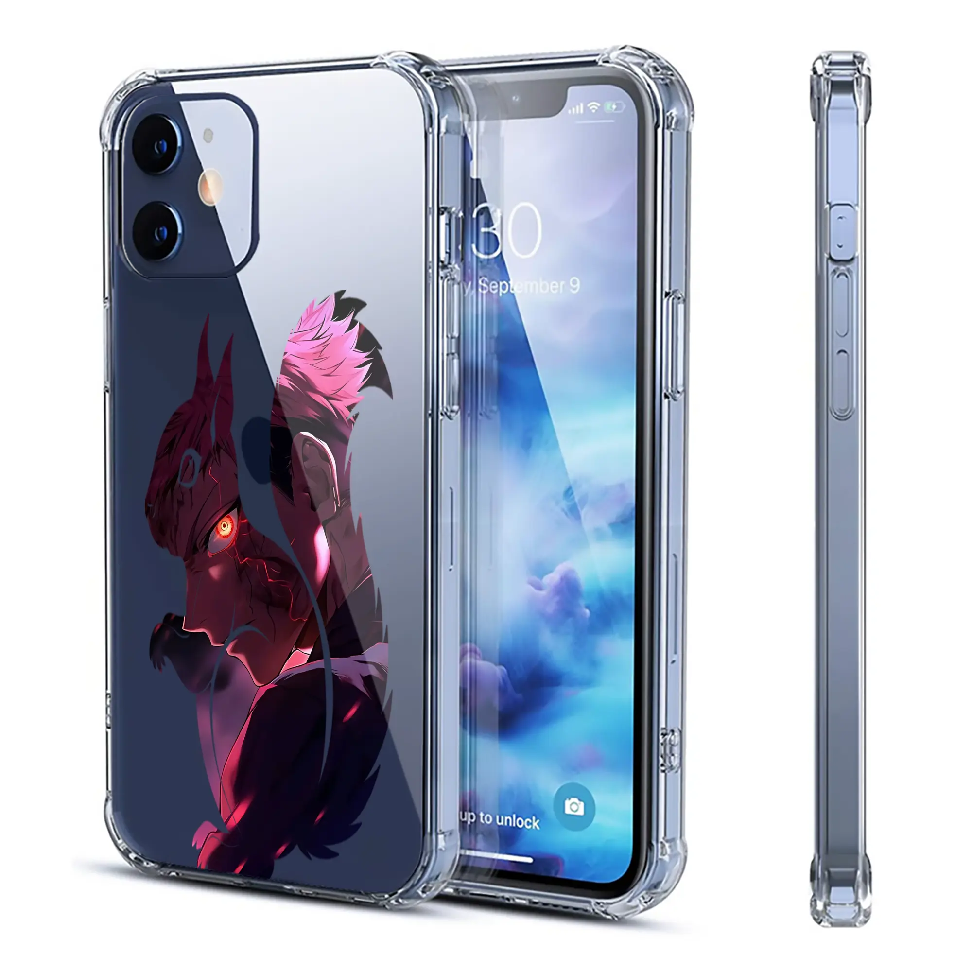 呪術廻戦 グッズ,虎杖 悠仁 - IPhone 12シリーズ対応 ・ 透明スマホケース ・ クリアソフトケース ・ TPU素材 ・ 耐衝撃 ・ 高密着 ・ 防汚 防指紋 ・ 簡単着脱